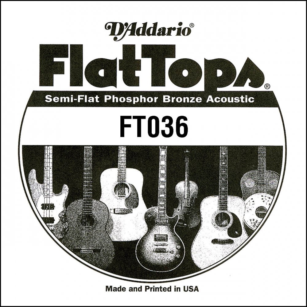 D'Addario FT036 - SINGLE FLAT TOP PHOS BRZ 036
