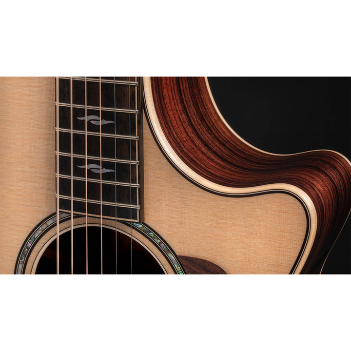 Taylor Guitars 812ce 12-Fret, Indian Rosewood Back and Sides, West African Crelicam Ebony Fretboard, Expression System ® 2 Electronics, Venetian Cutaway with Taylor Deluxe Hardshell Brown Case