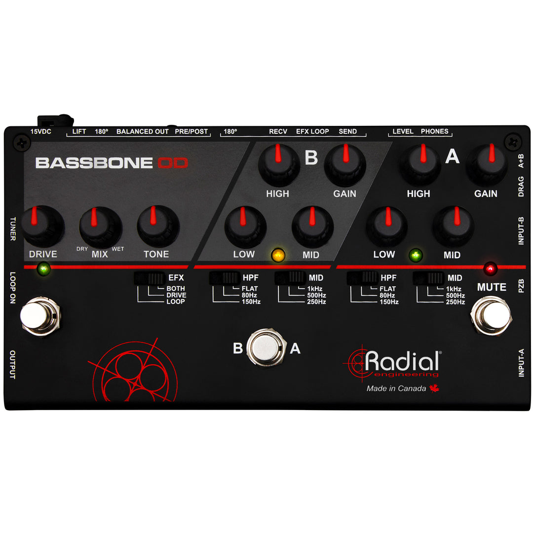 Tonebone Bassbone OD Two Channel Bass Preamp and Overdrive Pedal