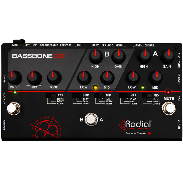 Tonebone Bassbone OD Two Channel Bass Preamp and Overdrive Pedal