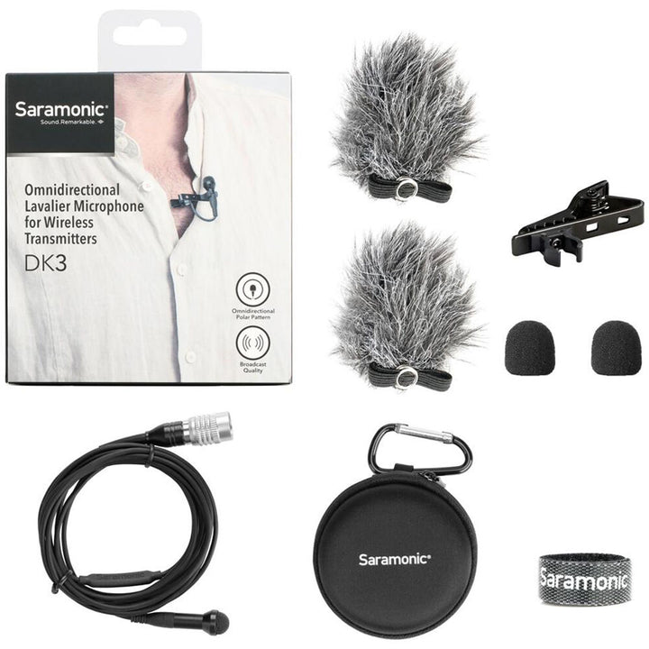 Saramonic DK3C Premium Omnidirectional Lavalier Microphone for Audio-Technica ATW Transmitters