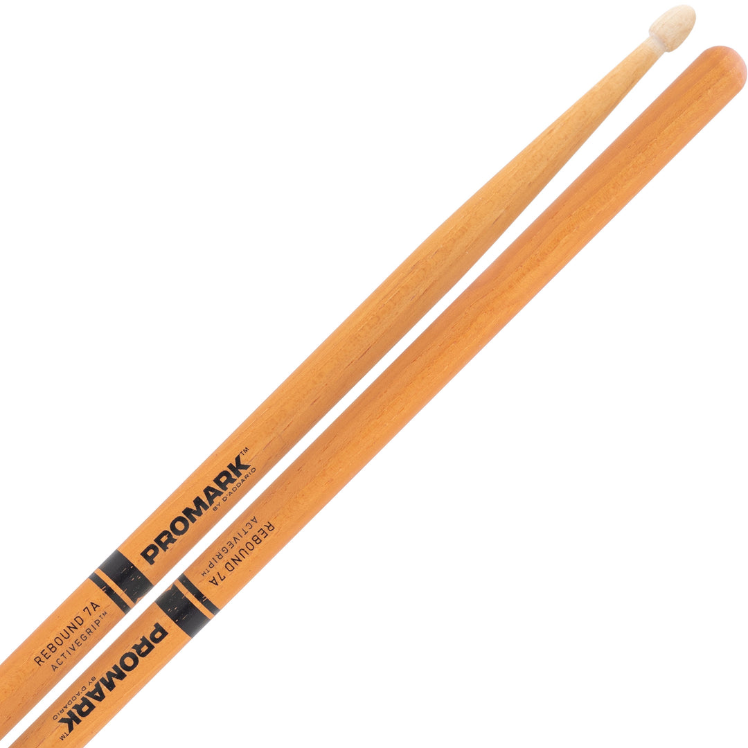Promark R7AAGC-Promark Rebound 7A Activegrip Clear  DrumSticks With Acorn Tips