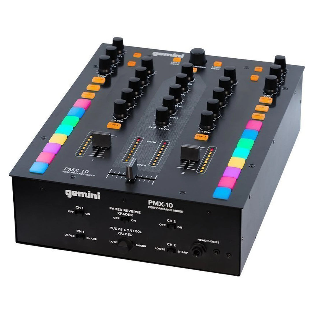 Gemini PMX-10 Battle-Style 2-Channel Digital DJ Mixer w/ USB MIDI Interface