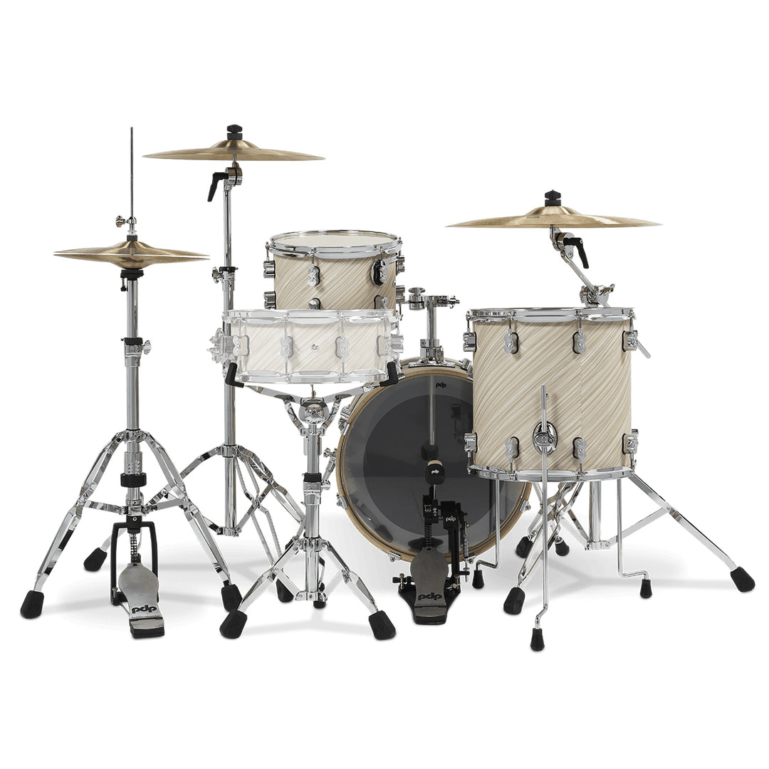 PDP Concept Maple Finish Ply CM Bop Kit Shell Pack w/ Chrome Hardware (14x18 w/ BDM, 8x12, 14x14FT) - Twisted Ivory