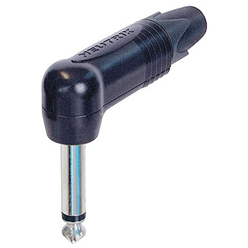 Neutrik NP2RX-BAG - Black Mono Phone Plug Right angle w/Silver Contacts