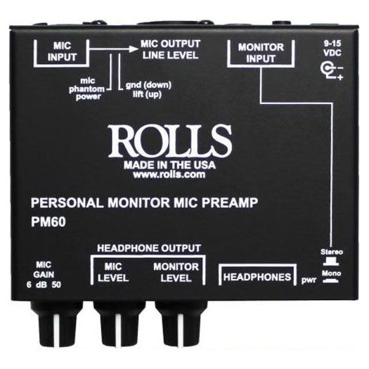 Rolls PM60 Personal Monitor Mic Preamp
