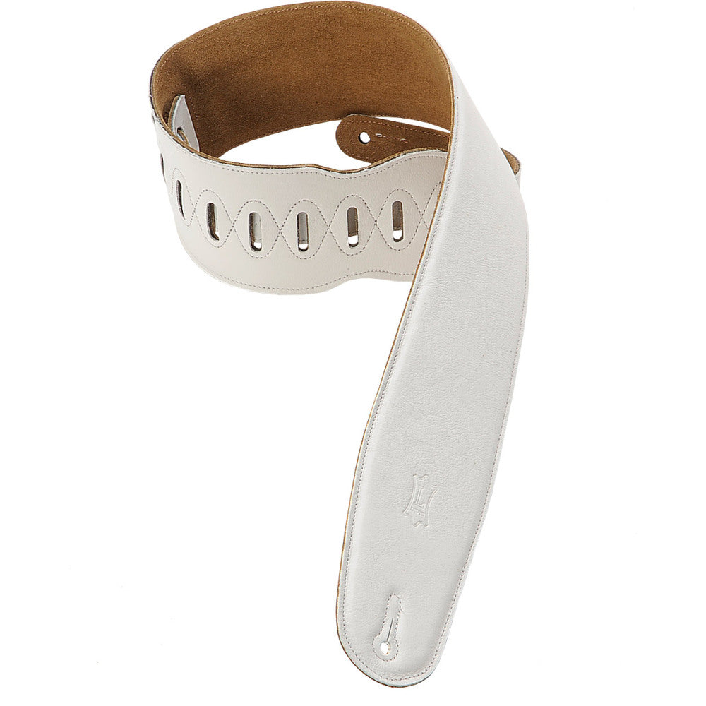 Levy's M4GF-WHT Garment Leather Bass Guitar Straps