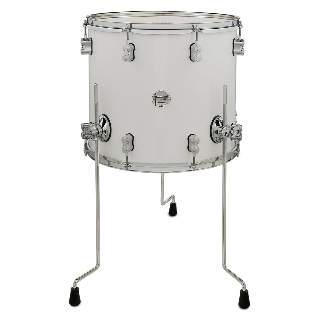 PDP Concept Maple Lacquer 14x16 Floor Tom w/ Chrome Hardware - Pearlescent White
