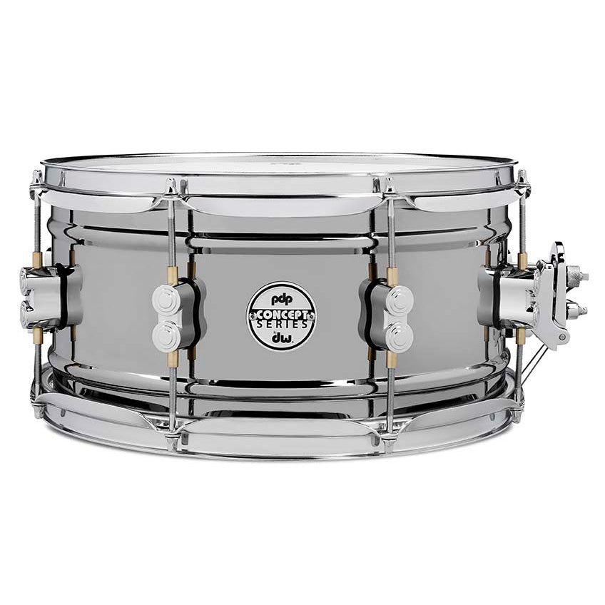 PDP Concept Metal 6.5x13 Snare Drum Dual-Beaded 1mm Rolled Black Nickel Over Steel w/ Chrome Hardware