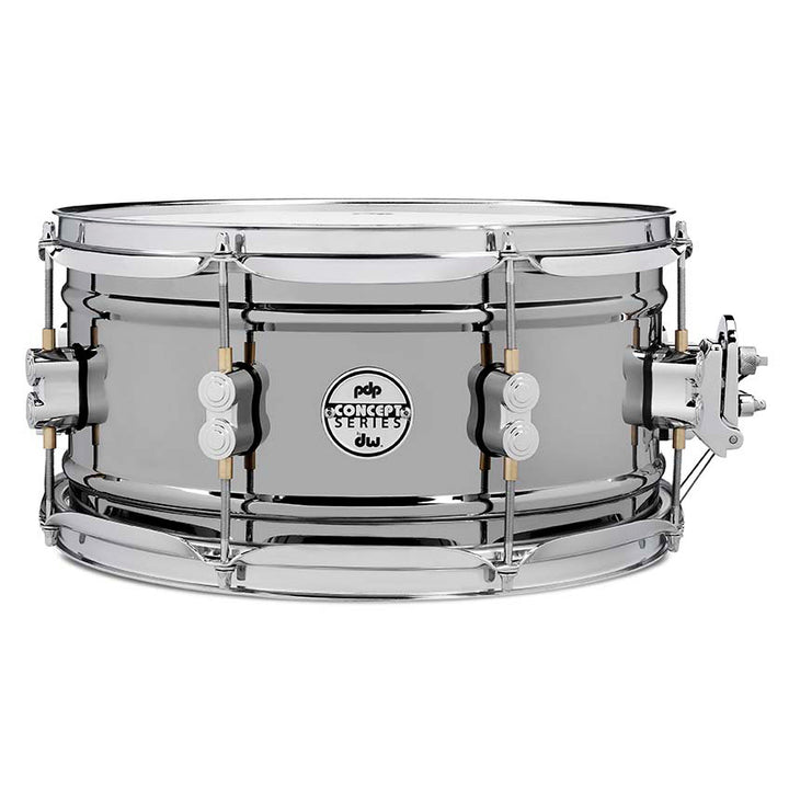 PDP Concept Metal 6.5x13 Snare Drum Dual-Beaded 1mm Rolled Black Nickel Over Steel w/ Chrome Hardware