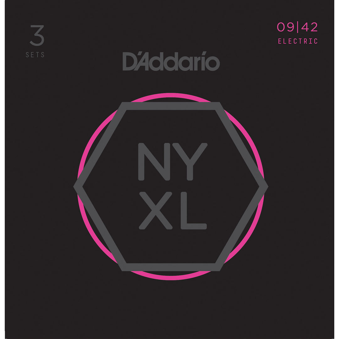 D'Addario NYXL0942-3P - 3-PACK ELEC GTR NYXL SUP LITE
