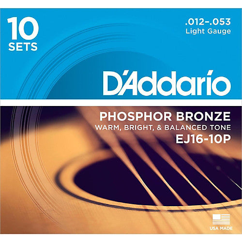 D'Addario EJ16-10P - PROPACK PHOS BRONZE LIGHT