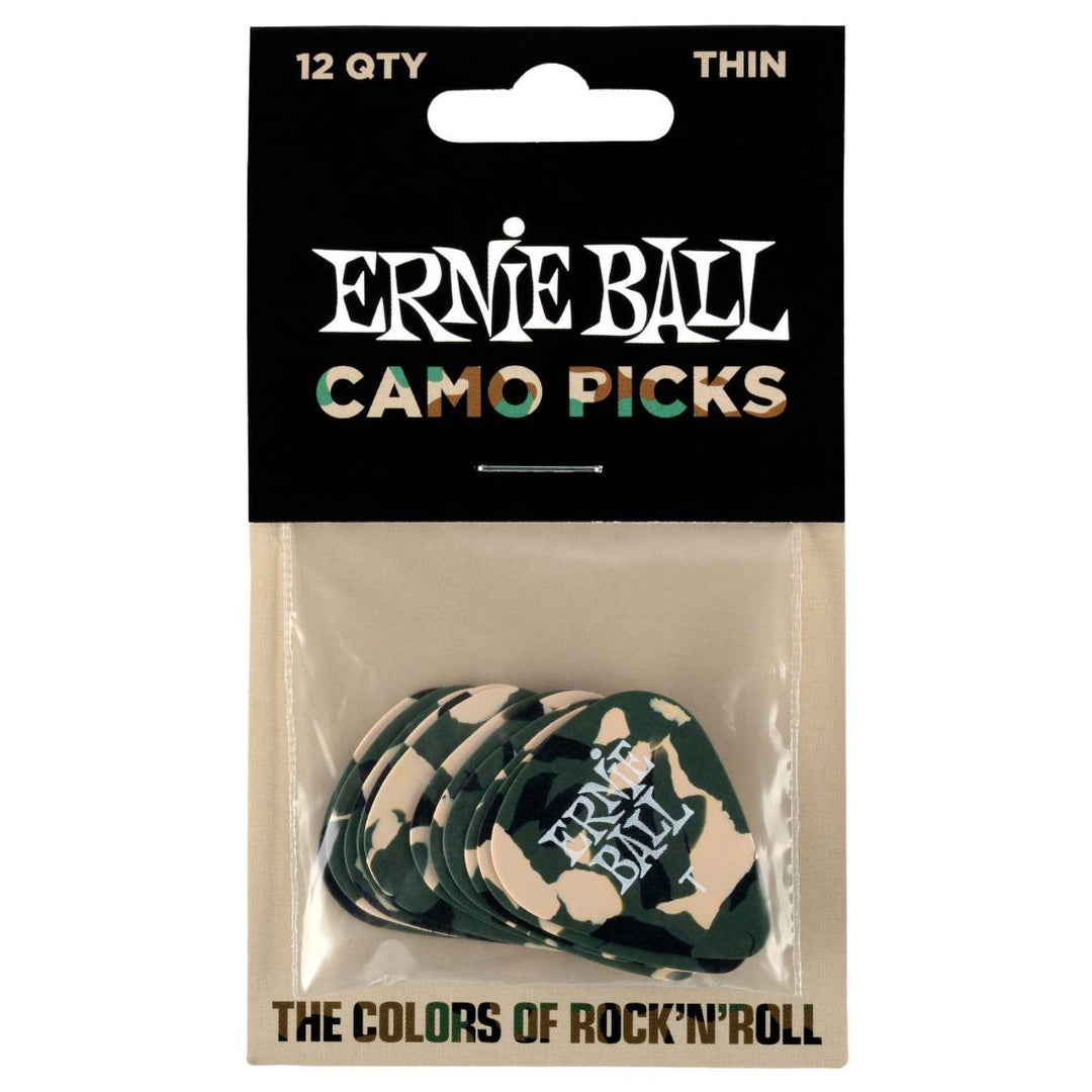 Ernie Ball Guitar Picks CAMO (Bag of 12) - Thin