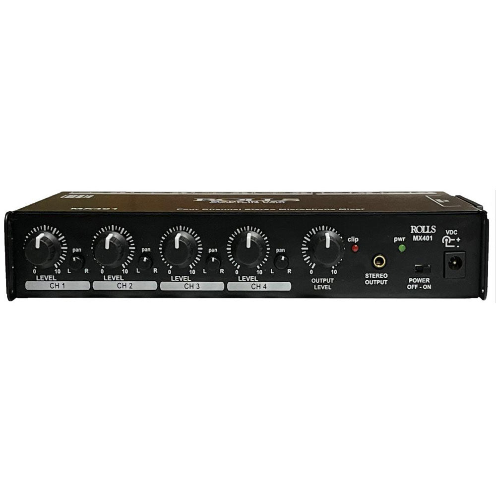 Rolls MX401 Stereo Four Channel XLR Stereo Microphone or Line Mixer
