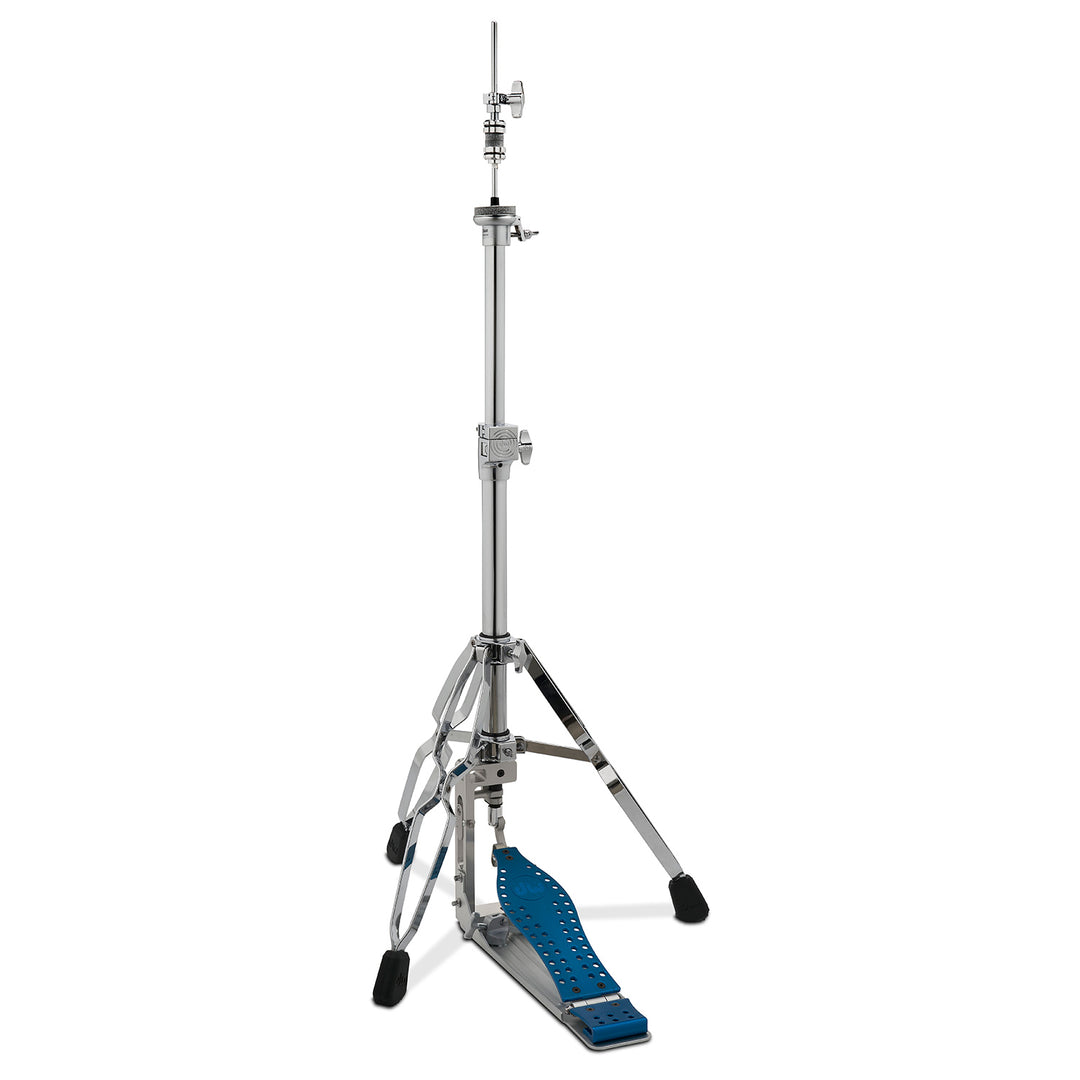 DW CPMDDHH3BL Machined Direct Drive Hi Hat - 3 Legs w/ Blue Footboard & Heel