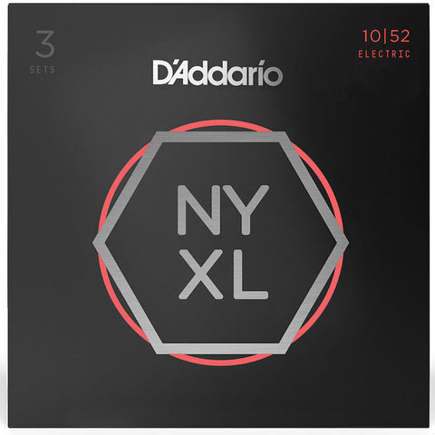 D'Addario NYXL1052-3P - NYXL Electric Guitar Strings, Light/Heavy 10-52 (3-Pack)