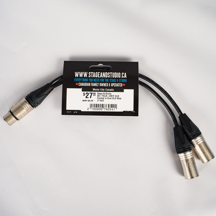 Stage & Studio SS-YXLR-2M1F XLR Female to Dual XLR Male (1 foot)