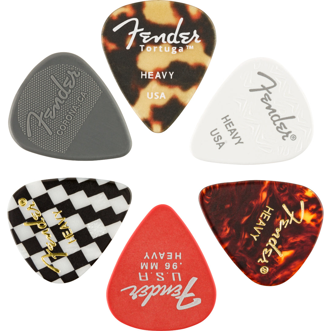 Fender Guitar Picks 351 Shape Material Medley (6-Pack) - Heavy
