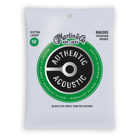 Martin MA530S Authentic Acoustic Marquis Silked 92/8 Ph. Bronze Guitar Strings - Extra Light 10-47