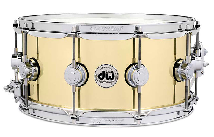 DW Collector’s Series Metal Snare Drum Solid 3mm Bell Brass Smooth Finish - 6.5x14