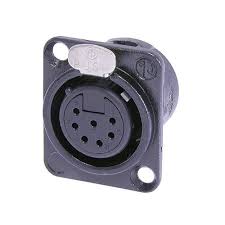 Neutrik NC7FD-L-B-1 - 7 Pin Black Chassis XLRF -D Size with Gold Contacts