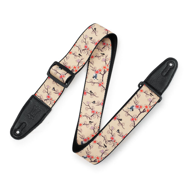 Levy's MPD2-115 Polyester 2” Guitar Strap - Cherry Trees & Birds Motif