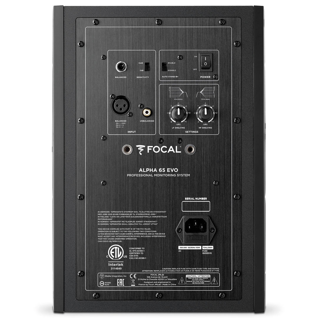 Focal Alpha 65 Black Evo Studio Reference Monitor - 6.5"