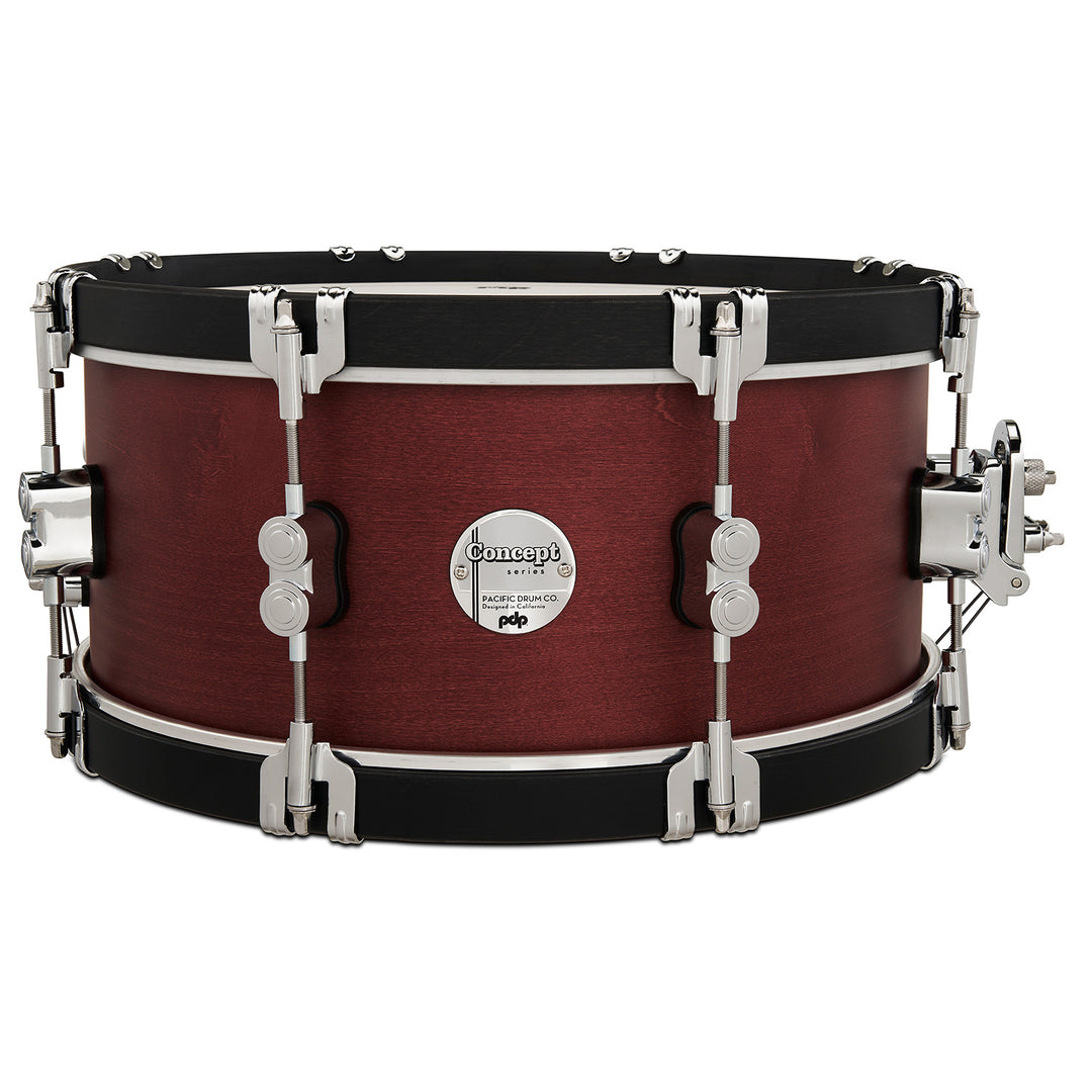PDP Concept Maple Classic 6.5x14 Snare Drum - Ox Blood Stain w/ Ebony Stain Wood Hoops