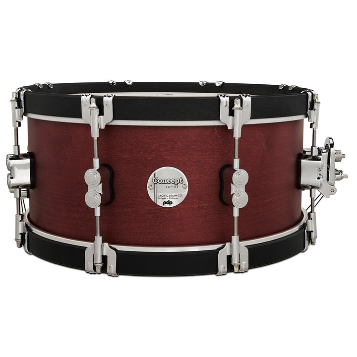 PDP Concept Maple Classic 6.5x14 Snare Drum - Ox Blood Stain w/ Ebony Stain Wood Hoops