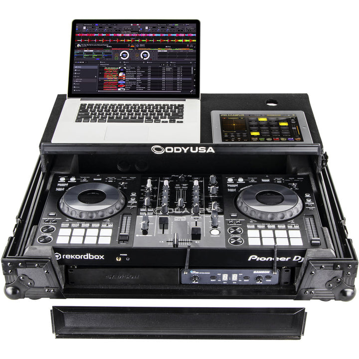 Odyssey FZGSPIDDJ8001 Flight Zone Glide Style Flight Case for Pioneer DDJ-800 w/ 2U Rack - Black