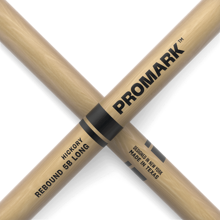 Promark RBH595LAW- Promark Rebound 5B Long 5.95" Hickory Drumsticks With Acorn Tip