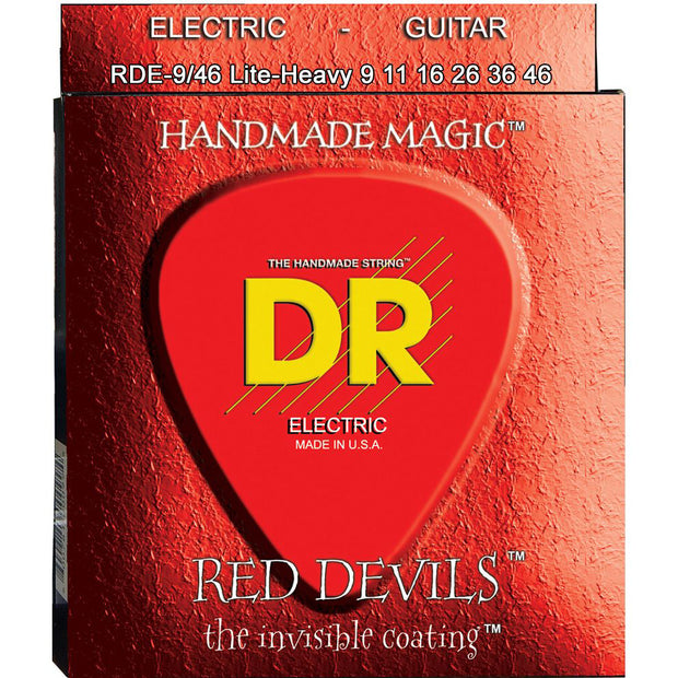 DR Strings RDE-9/46 (Light - Heavy) - RED DEVILS - RED Coated Electric: 9, 11, 16, 26, 36, 46