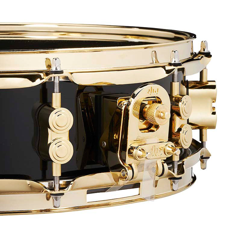 PDP Eric Hernandez European 6-Ply Maple Signature Edition 4x14 Snare Drum - Piano Black Lacquer w/ Gold Hardware