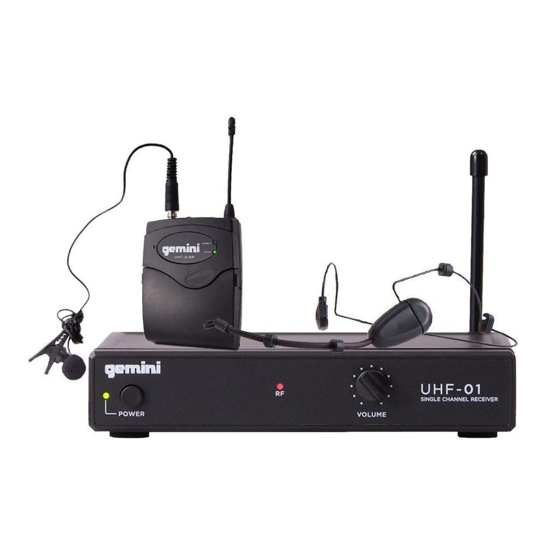 Gemini UHF-01HL Single-Channel UHF Wireless Microphone System - Lavalier / Headset (F3 533.7)