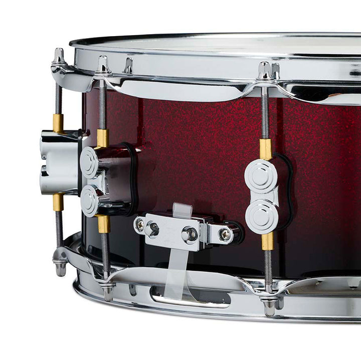 PDP Concept Maple Lacquer 5.5x14 Snare Drum w/ Chrome Hardware - Red to Black Fade
