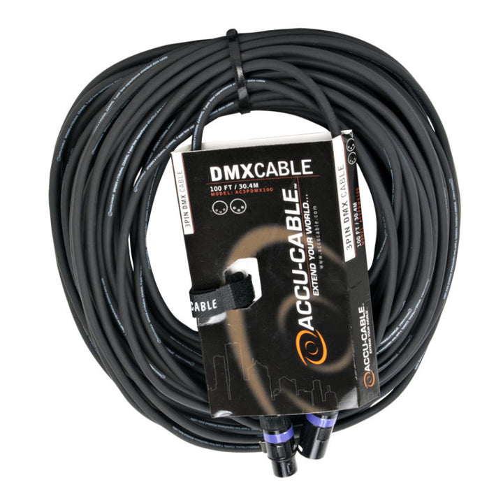 Accu-Cable Standard 3-Pin DMX Cable 100 Feet