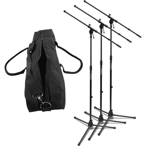 On-Stage MSP7703 - Euroboom Microphone Stand with Bag (3 Stands)