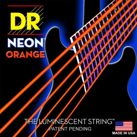 DR Strings NOE7-11 (7 String Extra Heavy) - Hi-Def NEON ORANGE: Coated Electric: 11, 14, 18, 28, 38, 50, 60
