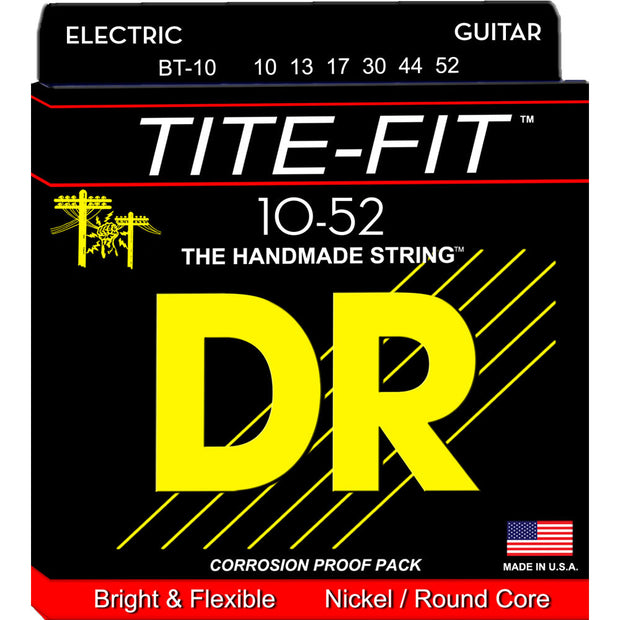 DR Strings BT-10 (Big -n- Heavy) - Tite-Fit Nickel Plated Electric: 10, 13, 17, 30, 44, 52