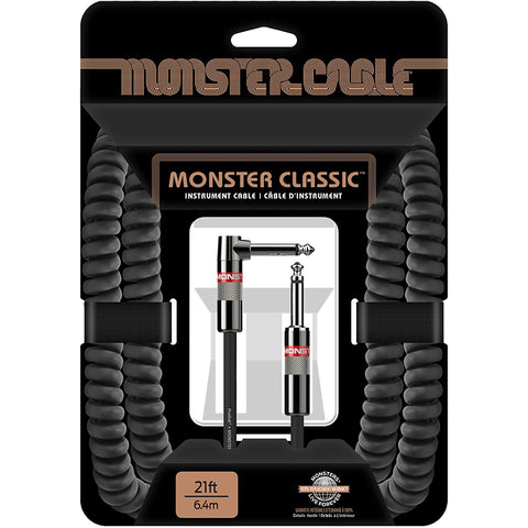 Monster Prolink M Classic Instrument Cable (Coiled) 21-Foot