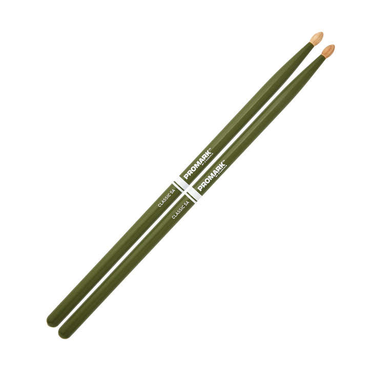 Promark TX5AW-GREEN -Promark Classics 5A Hickory Drumsticks -Green