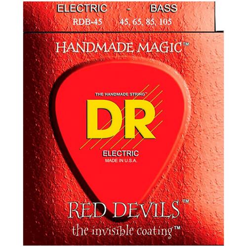 DR Strings RDB-45 (Medium) - RED DEVILS  - RED Coated Bass: 45, 65, 85, 105