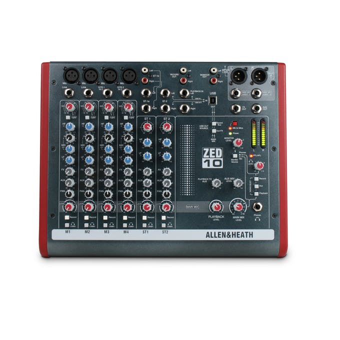 Allen & Heath ZED-10 Mixer - 4 Mono / 2 Stereo with USB