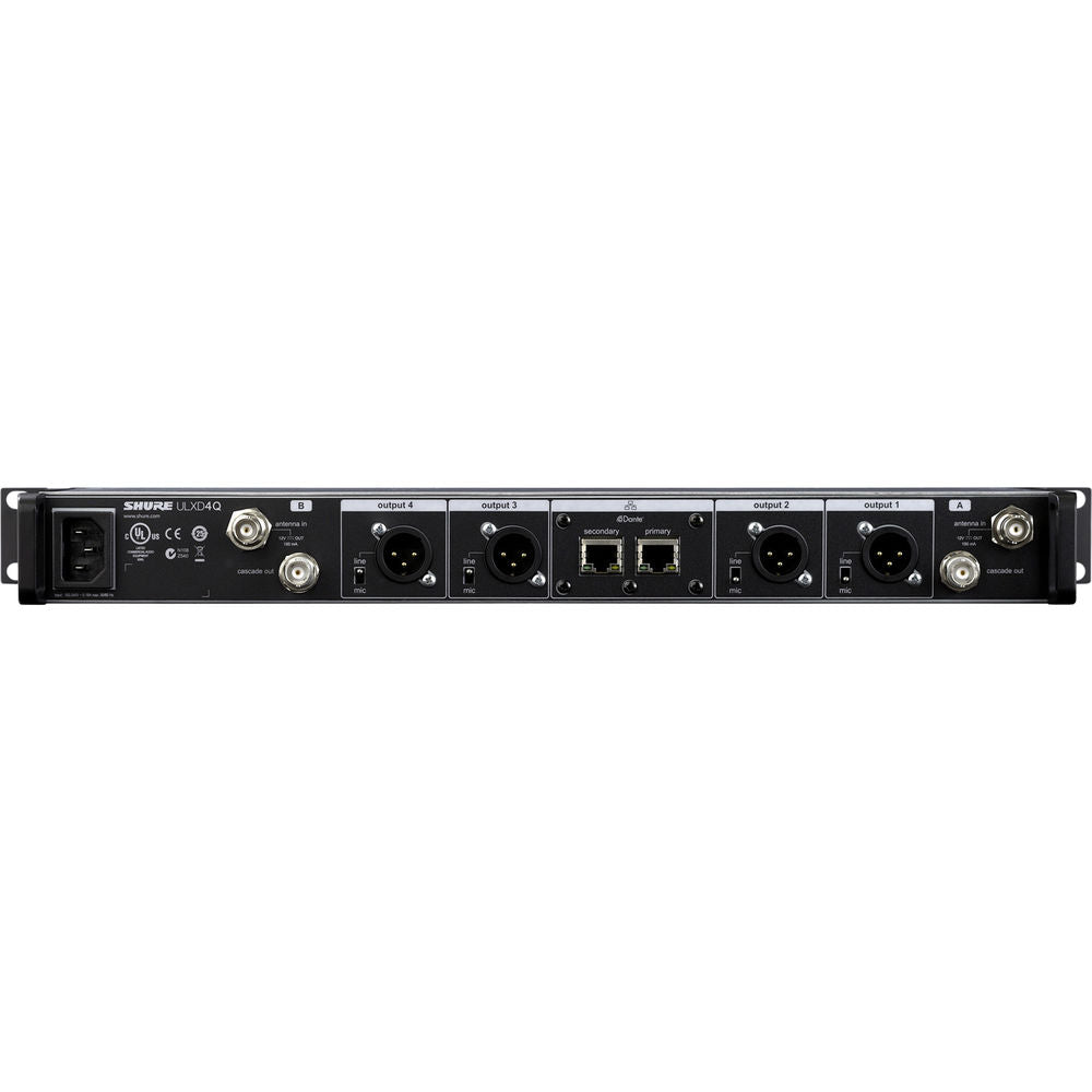 Shure ULXD4Q-V50 Quad-Channel VHF Digital Wireless Receiver 174 to 216 MHz