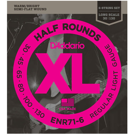 D'Addario ENR71-6 - SET BASS HALF RND 30-130 LONG