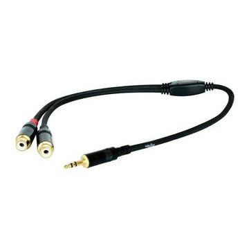 Digiflex HIN-1K-2RF-1 - 1 Foot Adapter Cable -1/8 Stereo Plug  to L.R. RCA