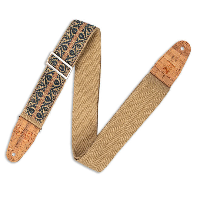 Levy's MH8P-007 Hemp Guitar Strap - Berry And Taupe