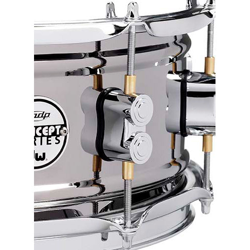 PDP Concept Metal 6x10 Snare Drum Dual-Beaded 1mm Rolled Black Nickel Over Steel w/ Chrome Hardware