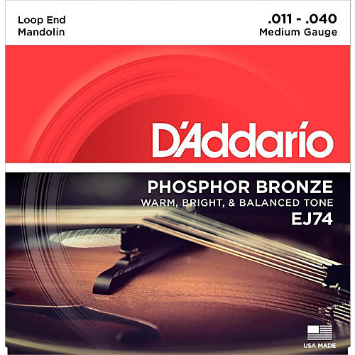 D'Addario EJ74 - SET MANDOLIN PHOS BRZ MED