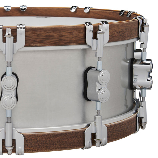 PDP Concept Select 5x14 Snare Drum - Aluminum with Walnut Wood Hoops